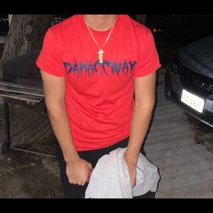 DaMaccWayy Monster Font Red and Navy Blue